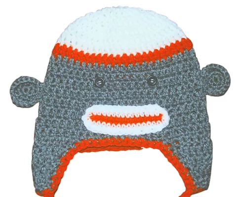 crochet sock mockey hat