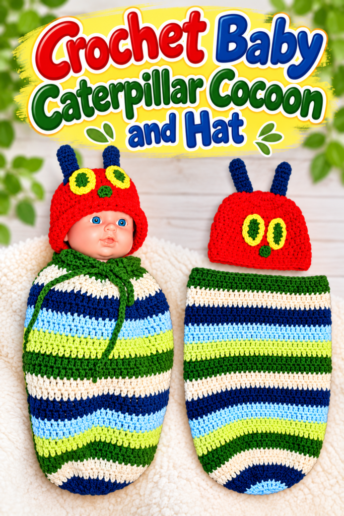 Crochet a Baby Caterpillar Cocoon and Hat