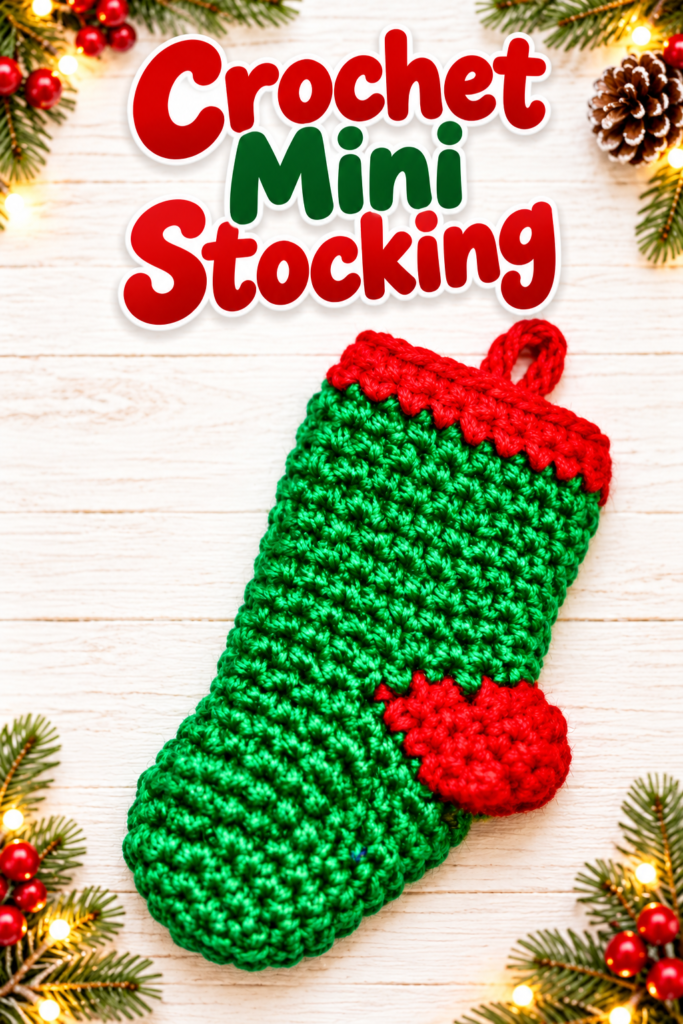 Crochet a Mini Christmas Stocking 