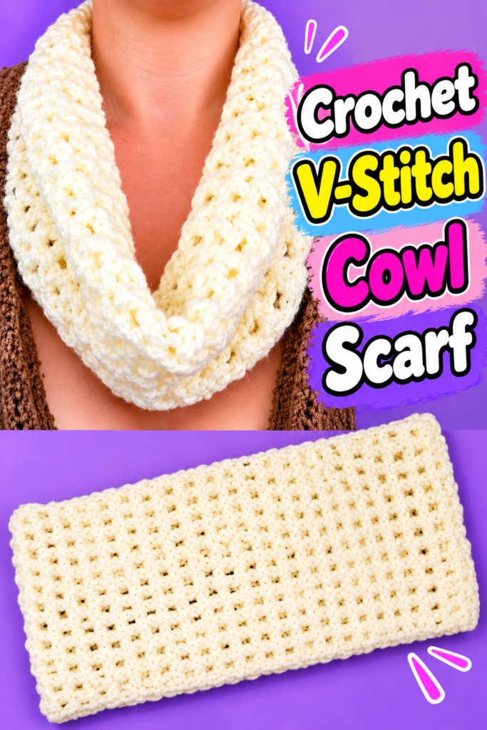 How to Crochet a V-Stitch Cowl