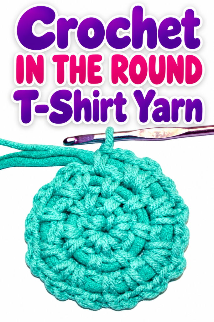 How to Crochet in the Round using T-Shirt Yarn
