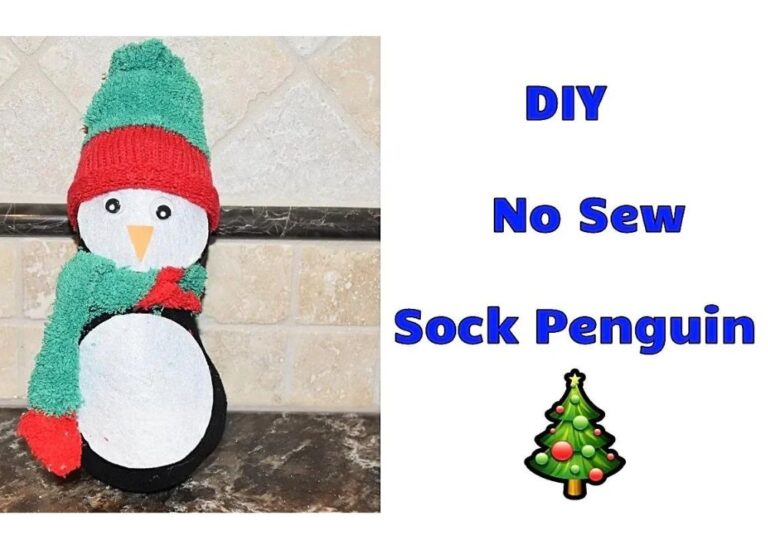 How To Make A DIY No Sew Sock Penguin Tutorial - Amys DIY Frugal Life