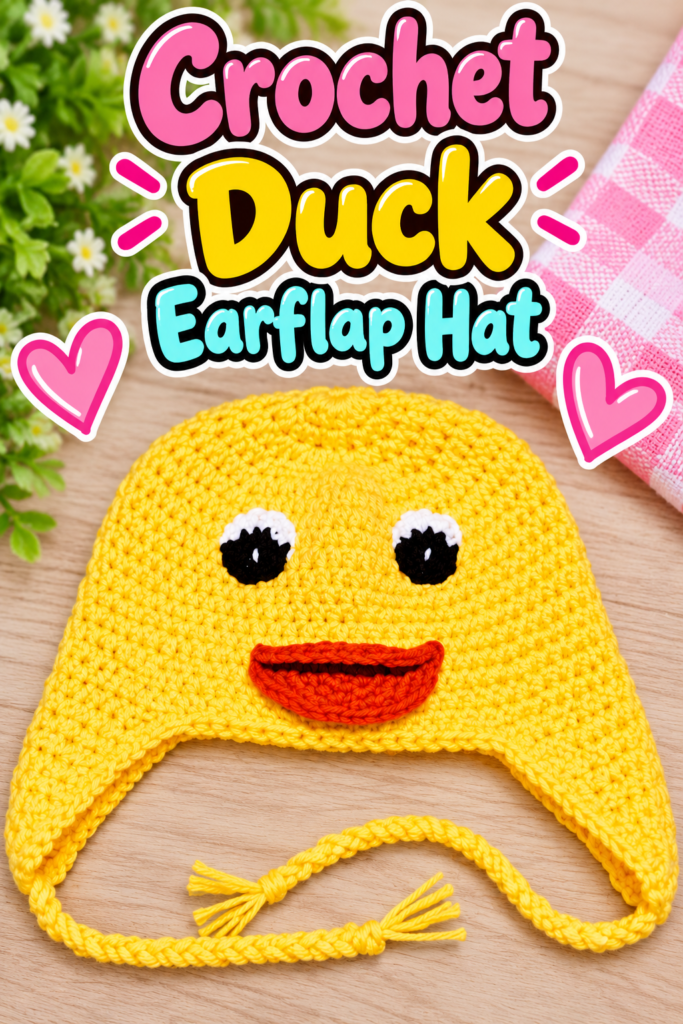 How to Crochet a Duck Ear Flap Hat