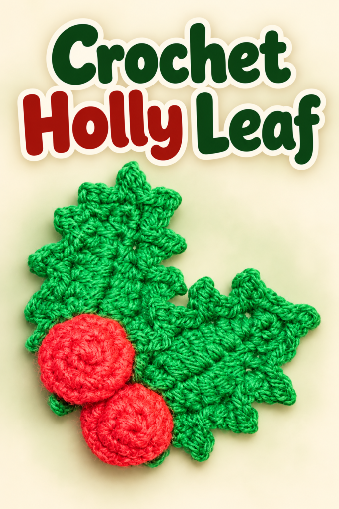 How to Crochet a Holly Leaf