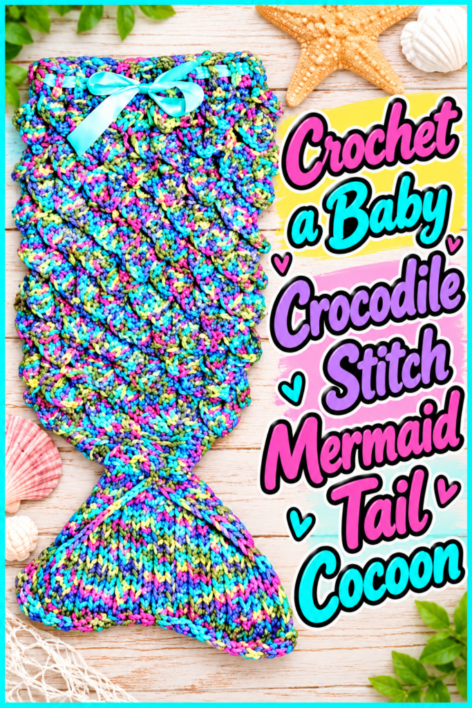 How to Crochet a Baby Crocodile Stitch Mermaid Tail Cocoon