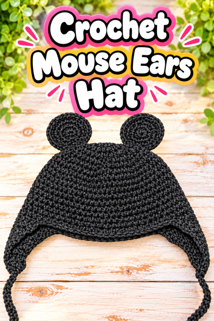 How to Crochet Mouse Ears Earflap Hat