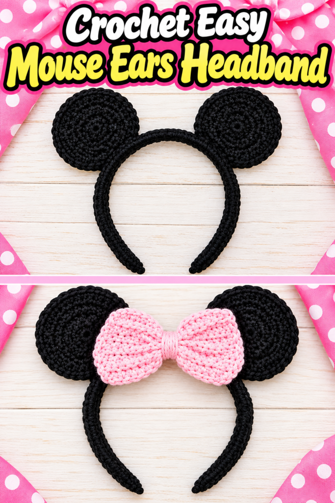 How to Crochet Mouse Ears Headband