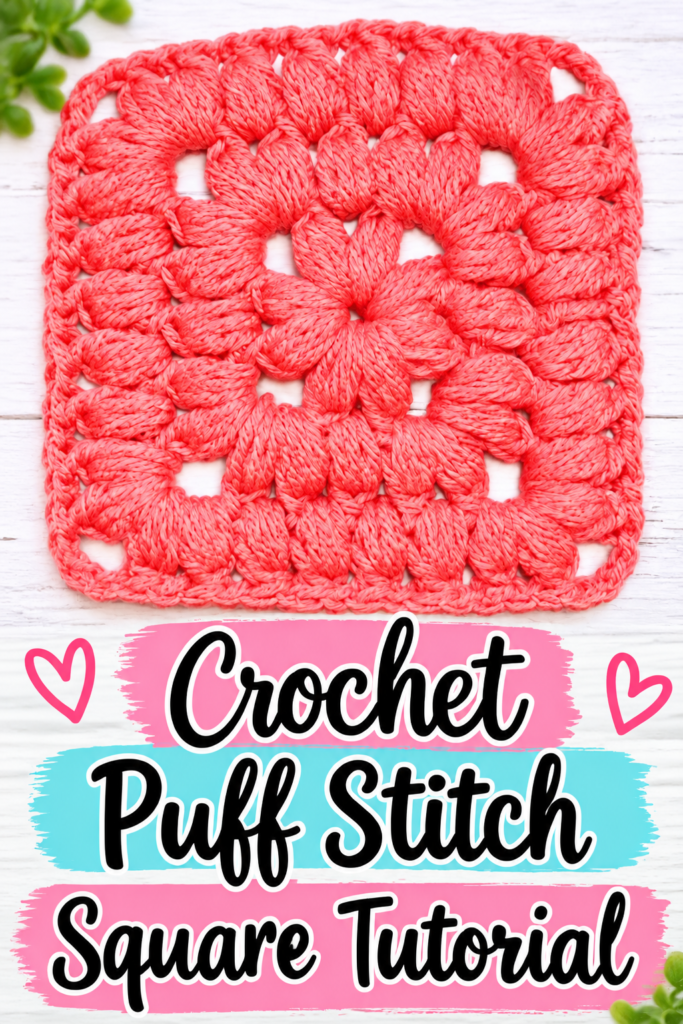 How to Crochet a Puff Stitch Square