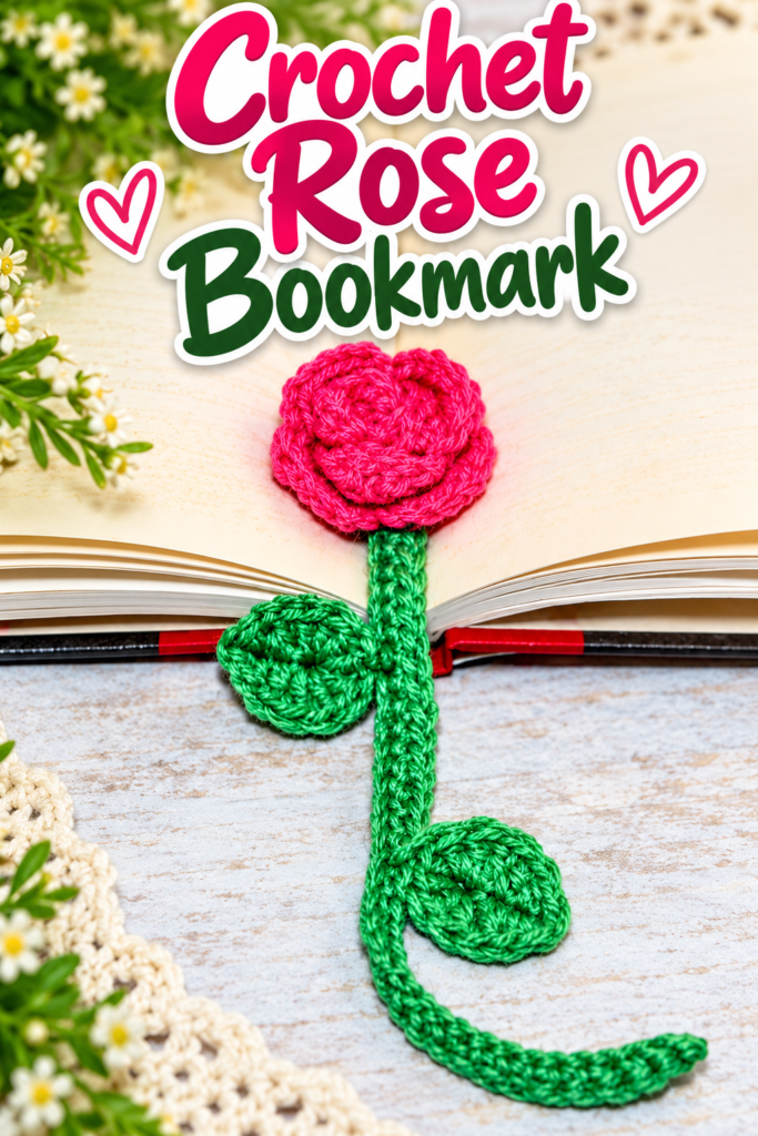 How to Crochet a Rose Bookmark