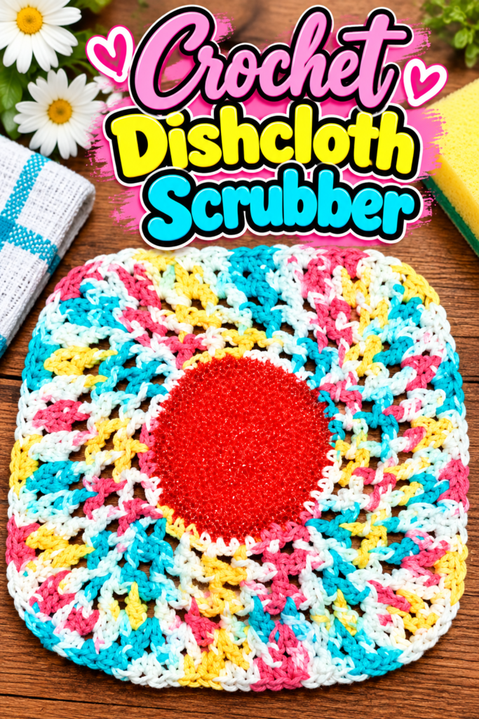 How to Crochet a Scrubber Dishcloth