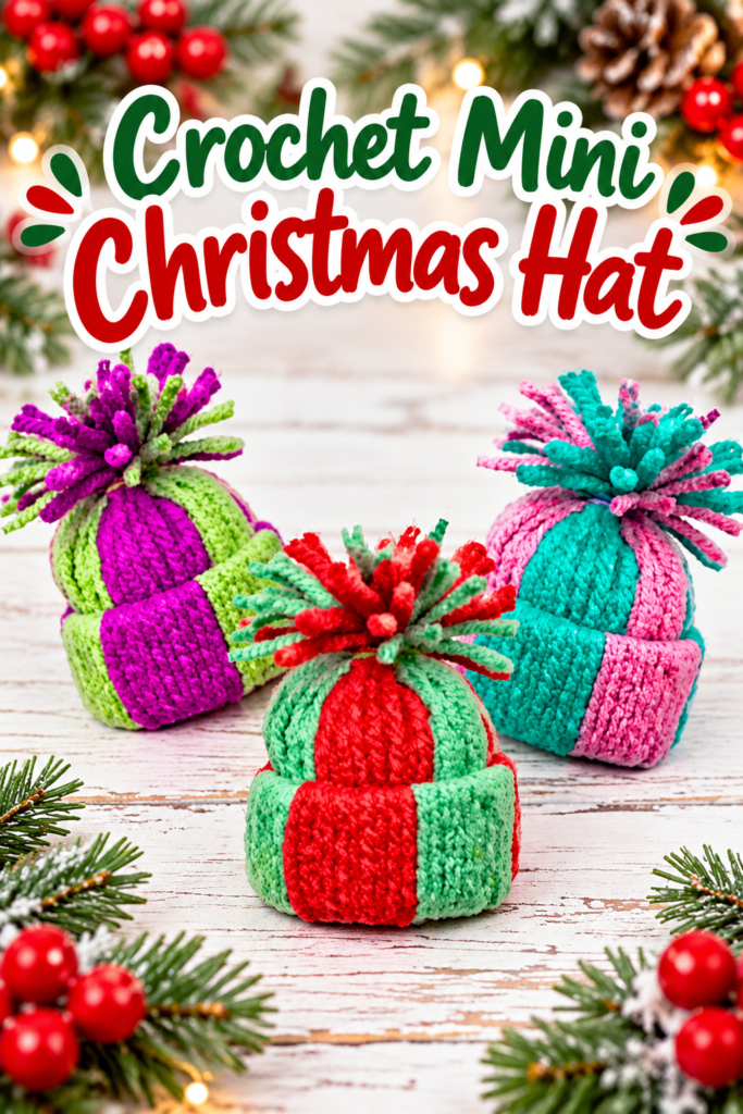 How to Crochet a Mini Christmas Hat