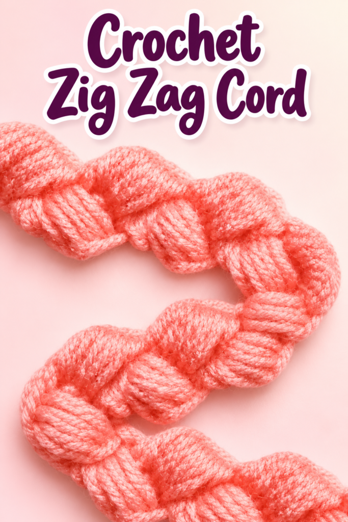 How to Crochet a Zig Zag Cord