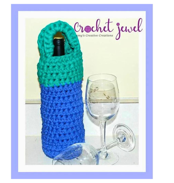 crochet wine holder 