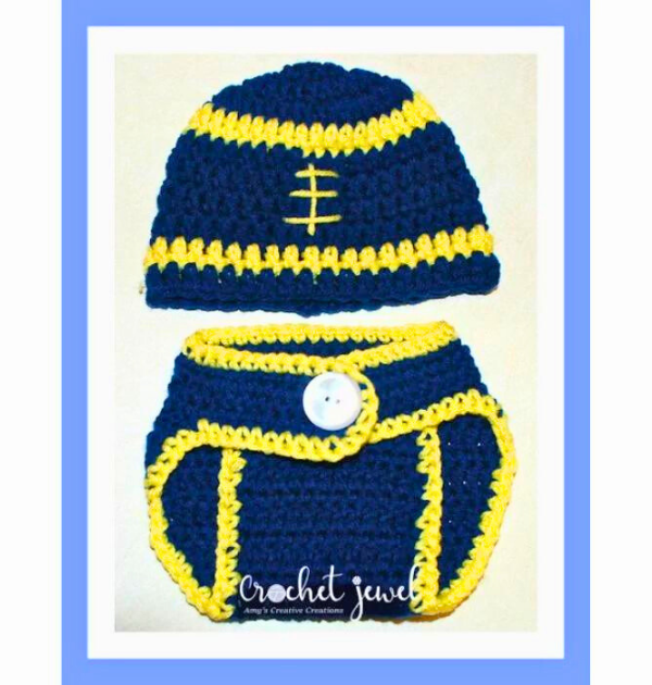 Crochet a Football Hat and Diaper Cover