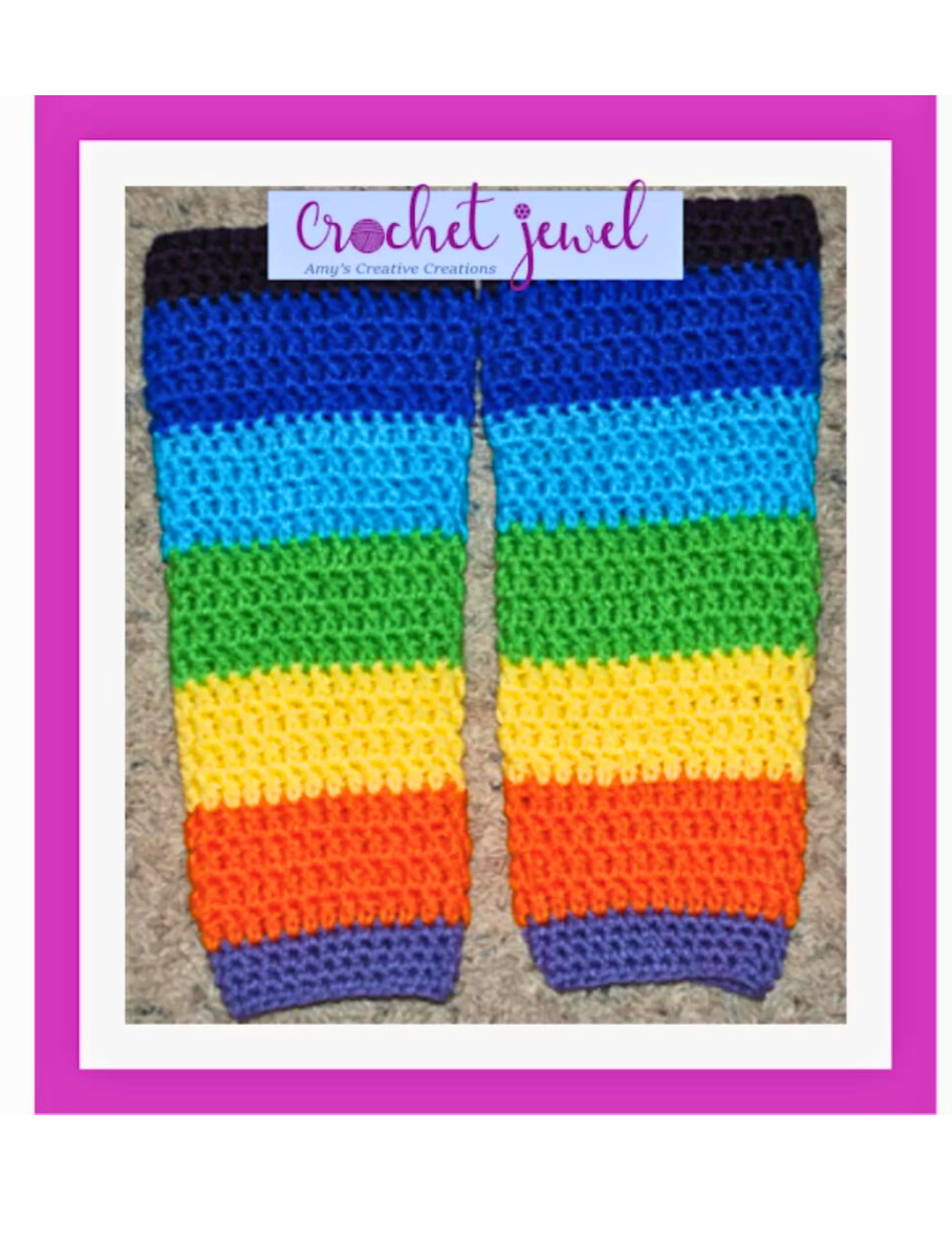crochet rainbow leg warmers
