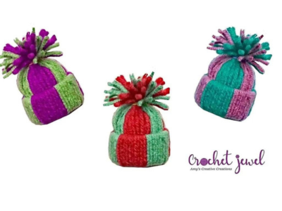 crochet mini christmas hat 