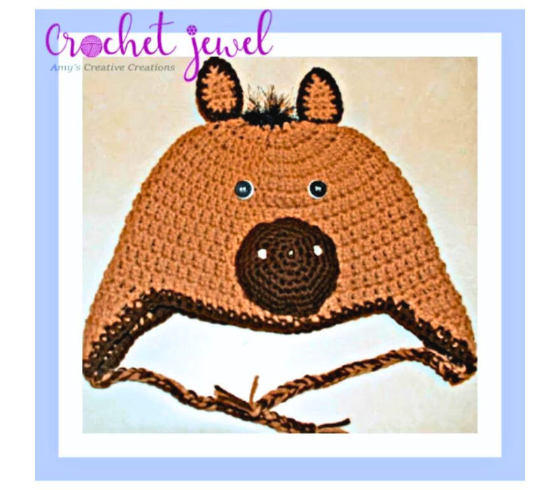 crochet horse hat