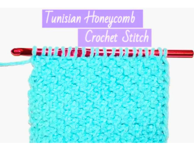 crochet Tunisian Honeycomb Stitch Scarf