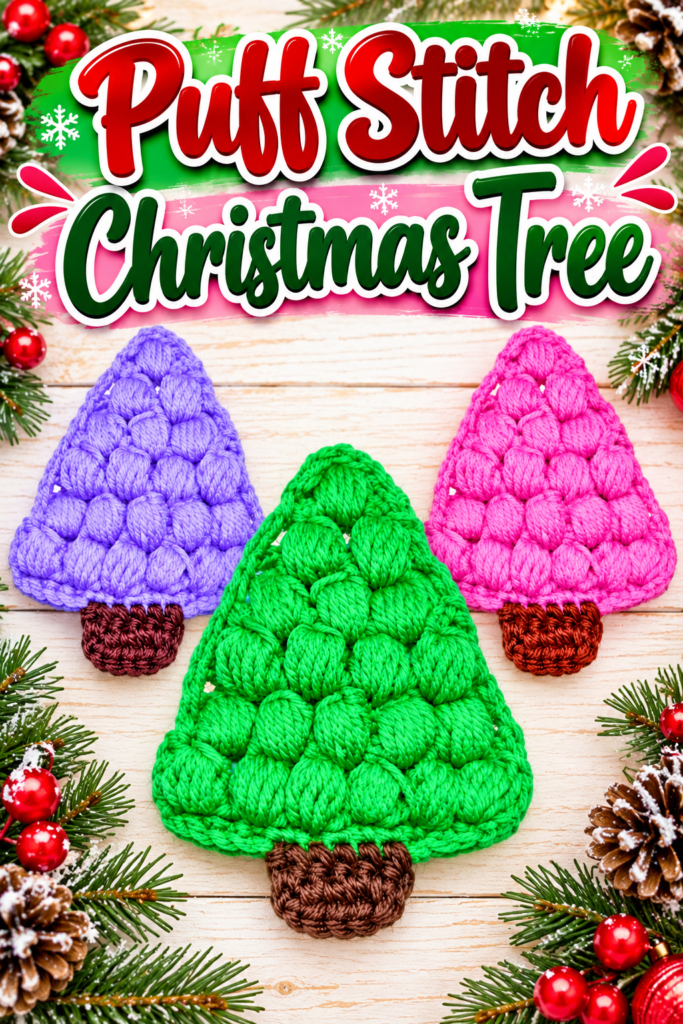 How to Crochet a Puff Stitch Christmas Tree