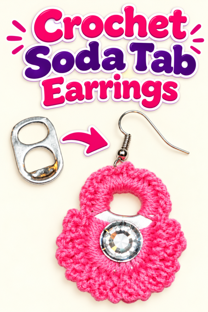 How to Crochet Soda Tab Earrings