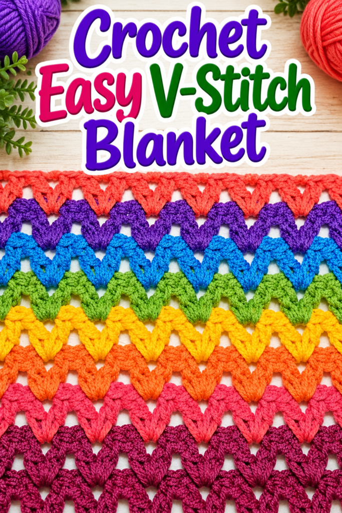 How to Crochet a V-Stitch Blanket