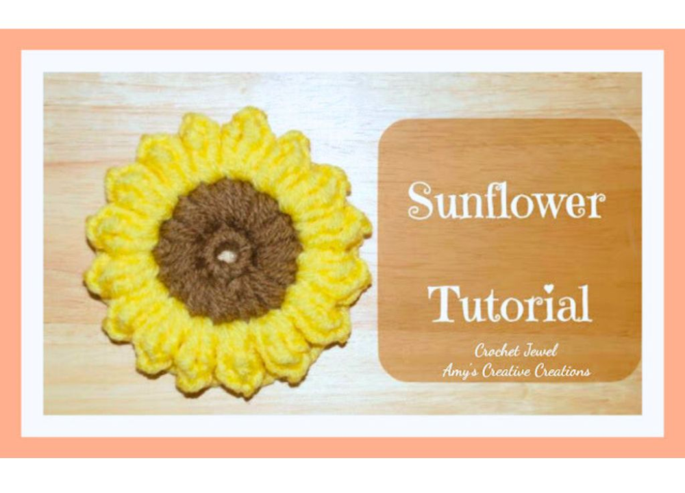 crochet sunflower coaster