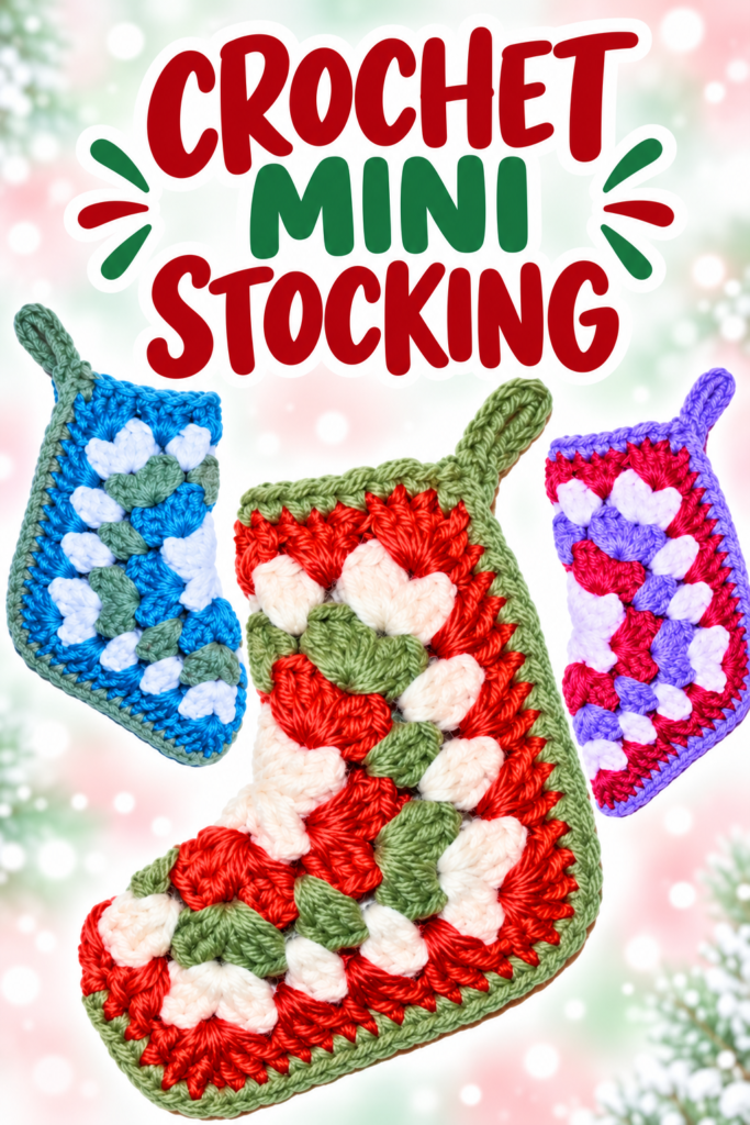 How to Crochet a Granny Square Stocking