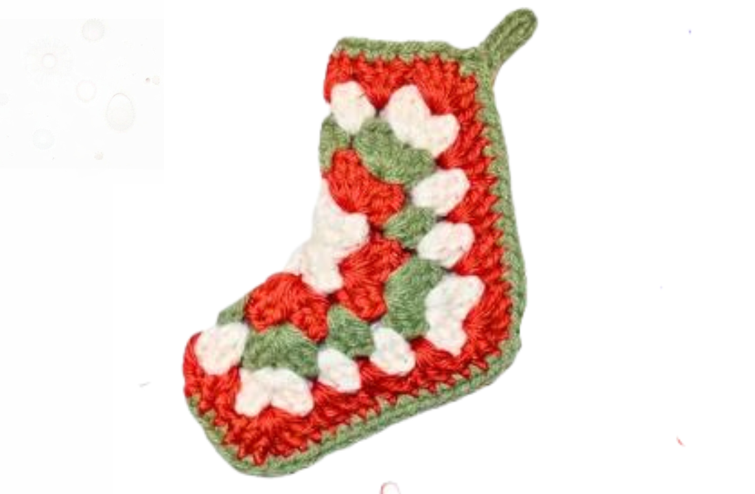 crochet stocking pattern, crochet granny saquare stocking