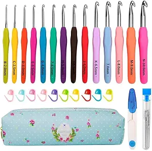 14-Piece Ergonomic Crochet Hooks Set