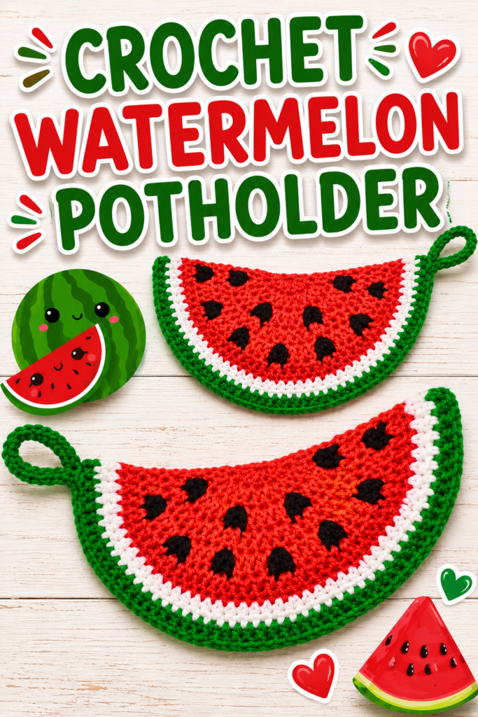 Crochet Watermelon Potholder