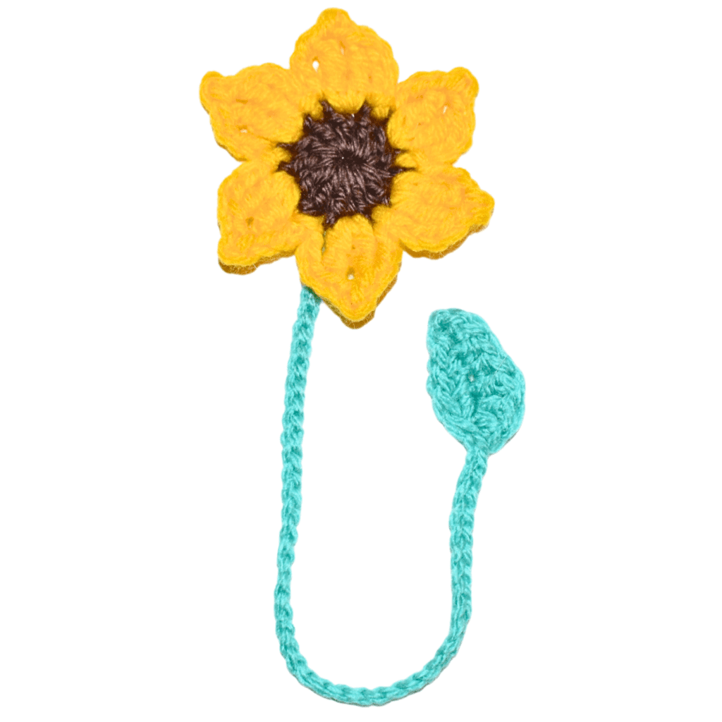 crochet sunflower bookmark