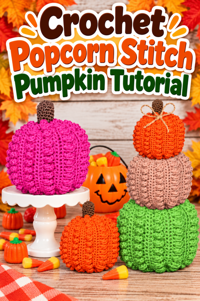 Crochet Popcorn Stitch Pumpkin