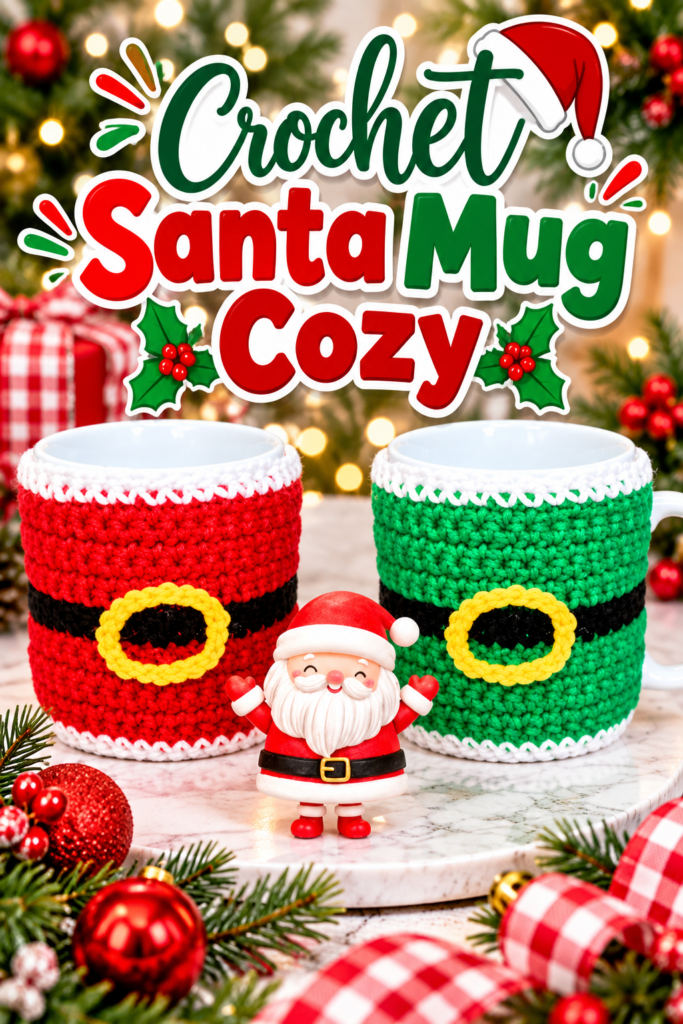 Crochet Santa Mug Cozy