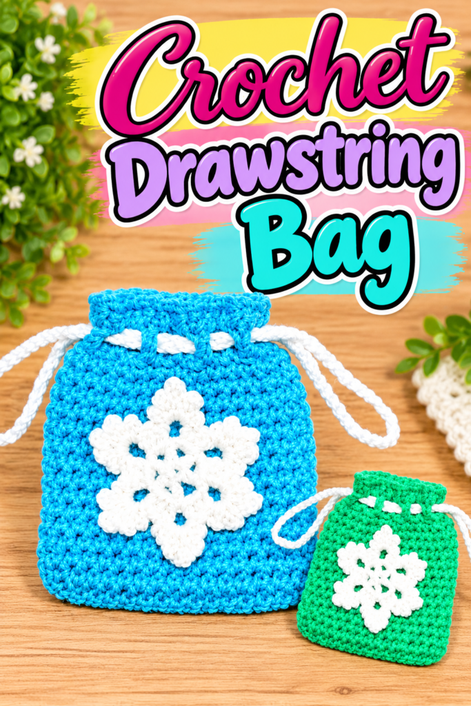 Crochet Pouch Drawstring Bag