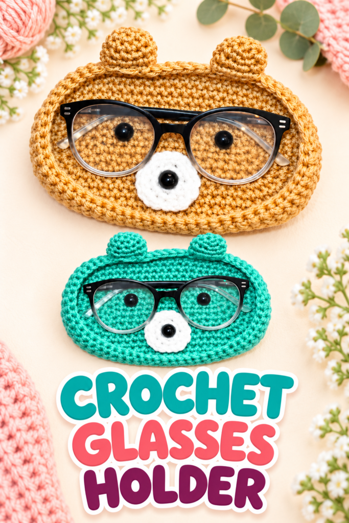 Crochet Bear Glasses Holder