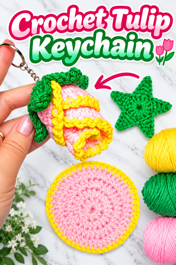 How to Crochet a Tulip Keychain