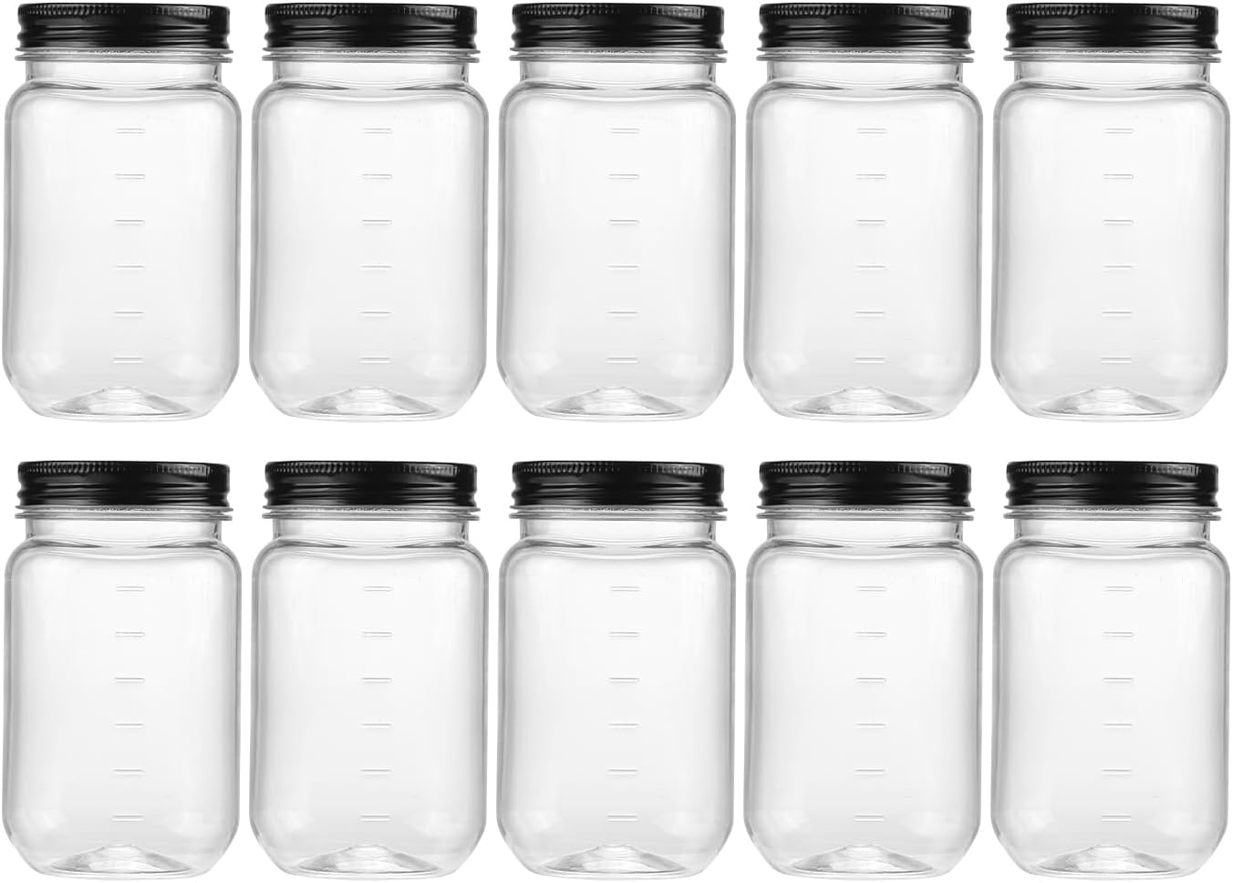 Plastic Mason Jars with Lids 16 oz