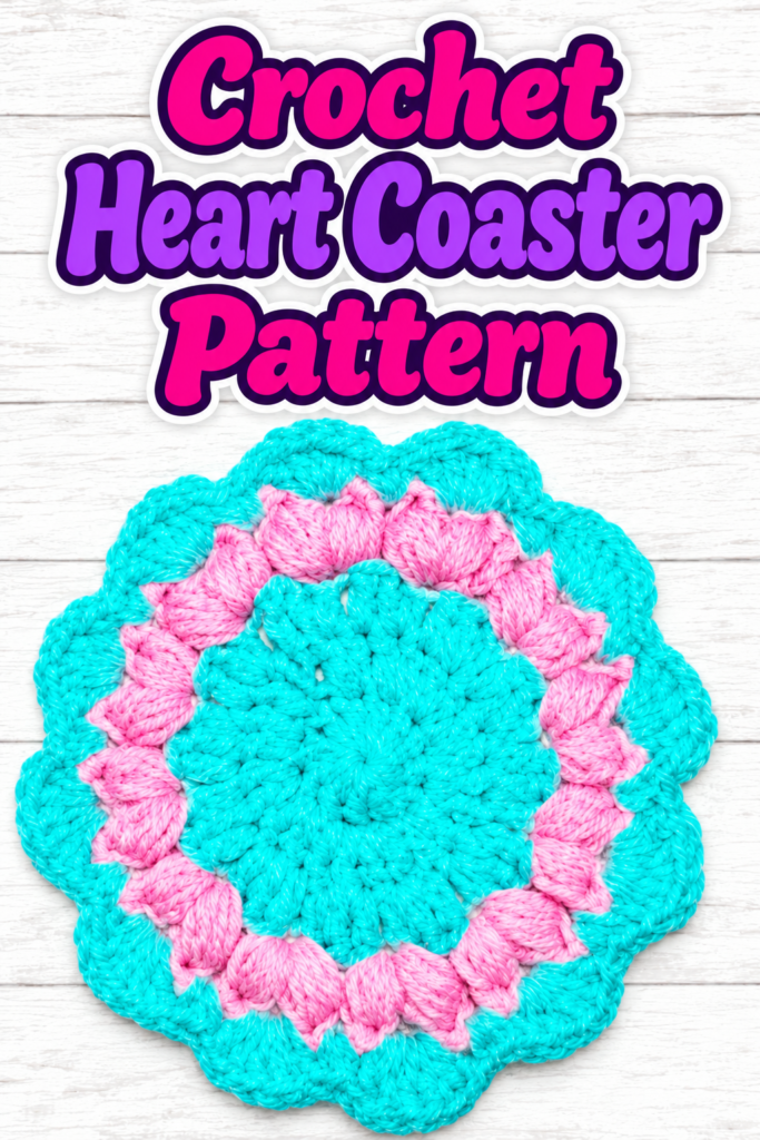 Crochet Heart Coaster 