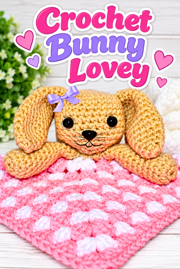 Crochet Bunny Lovey Blanket Pattern