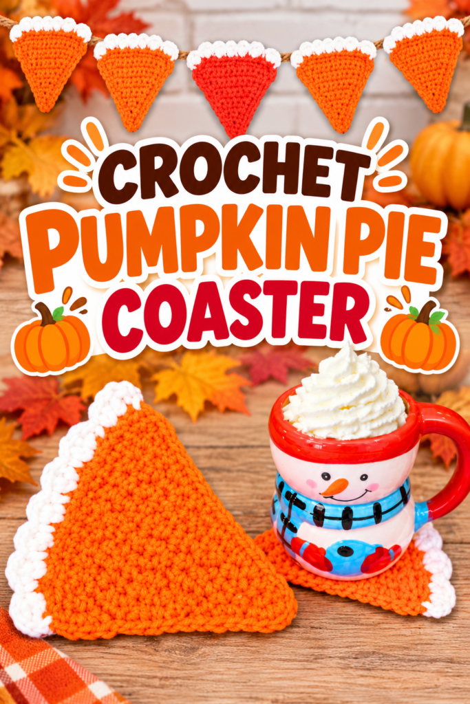 Crochet Pumpkin Pie Coaster