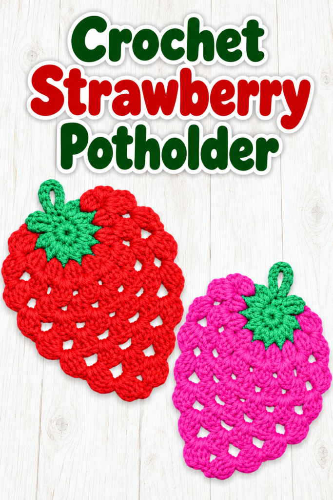 Crochet Strawberry Potholder