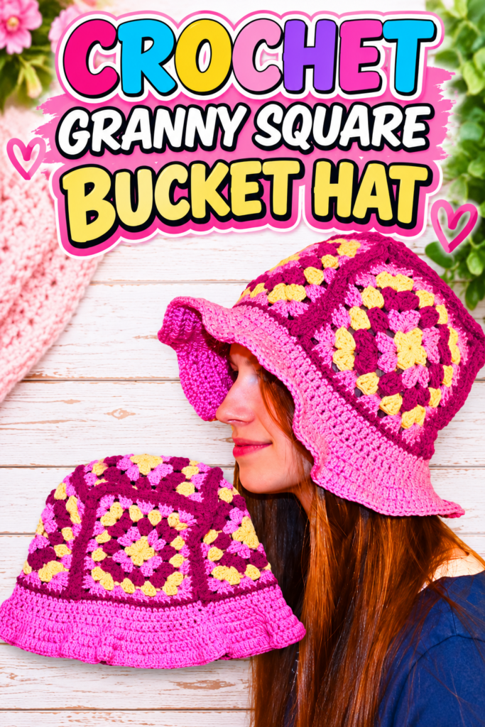 Crochet Granny Square Bucket Hat