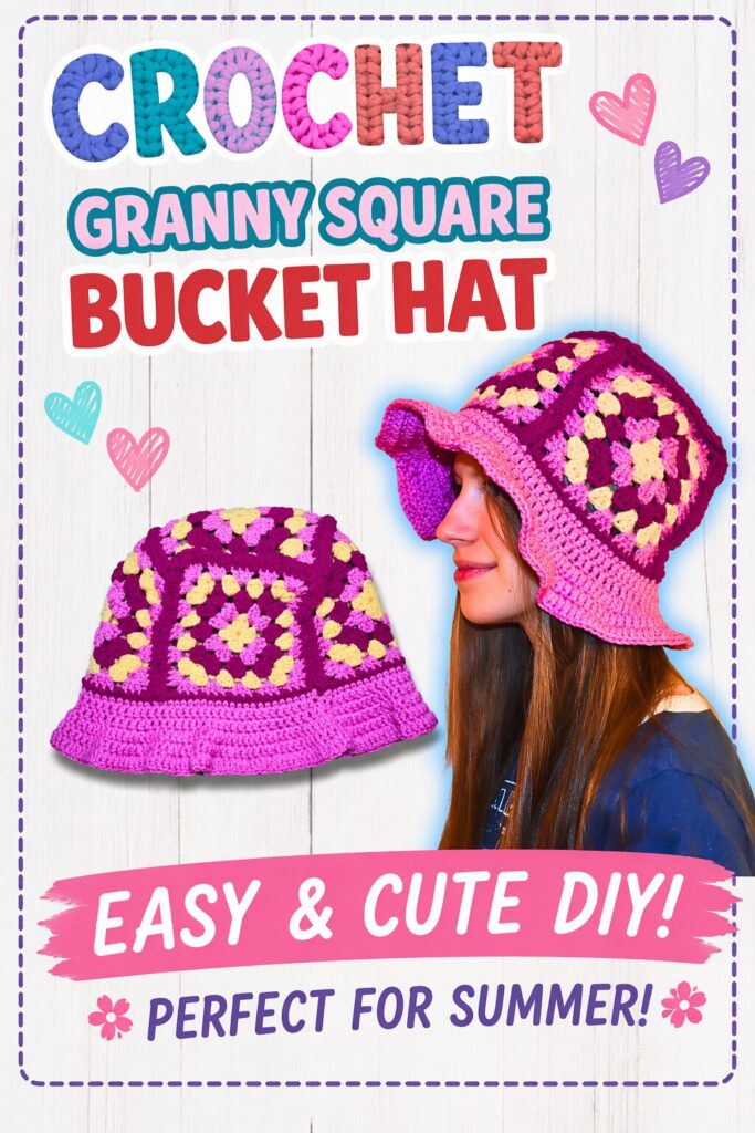 Crochet Granny Square Bucket Hat