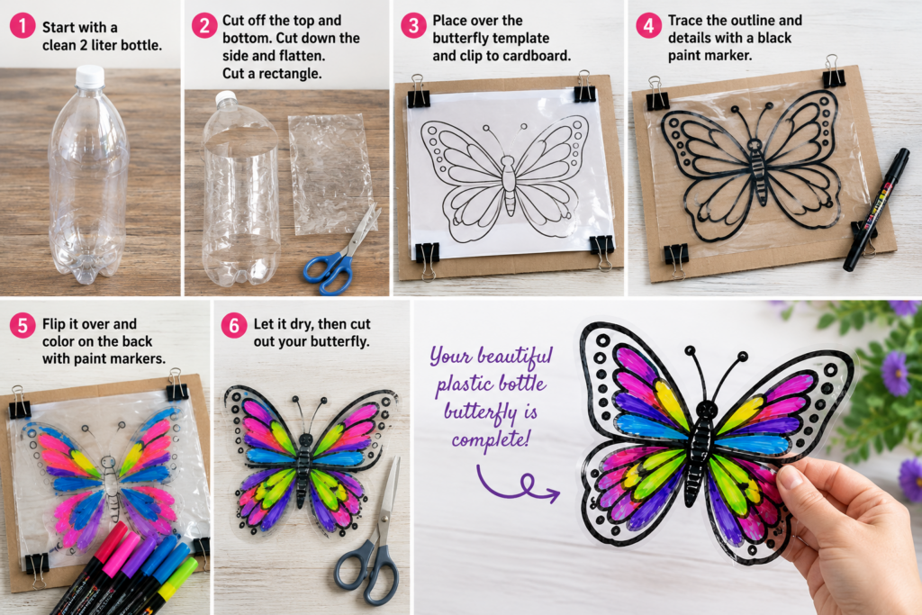 Plastic Bottle Butterfly Craft 