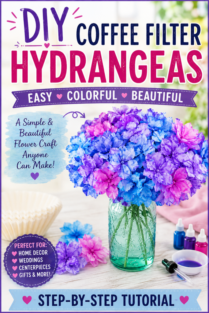 DIY Coffee Filter Hydrangeas