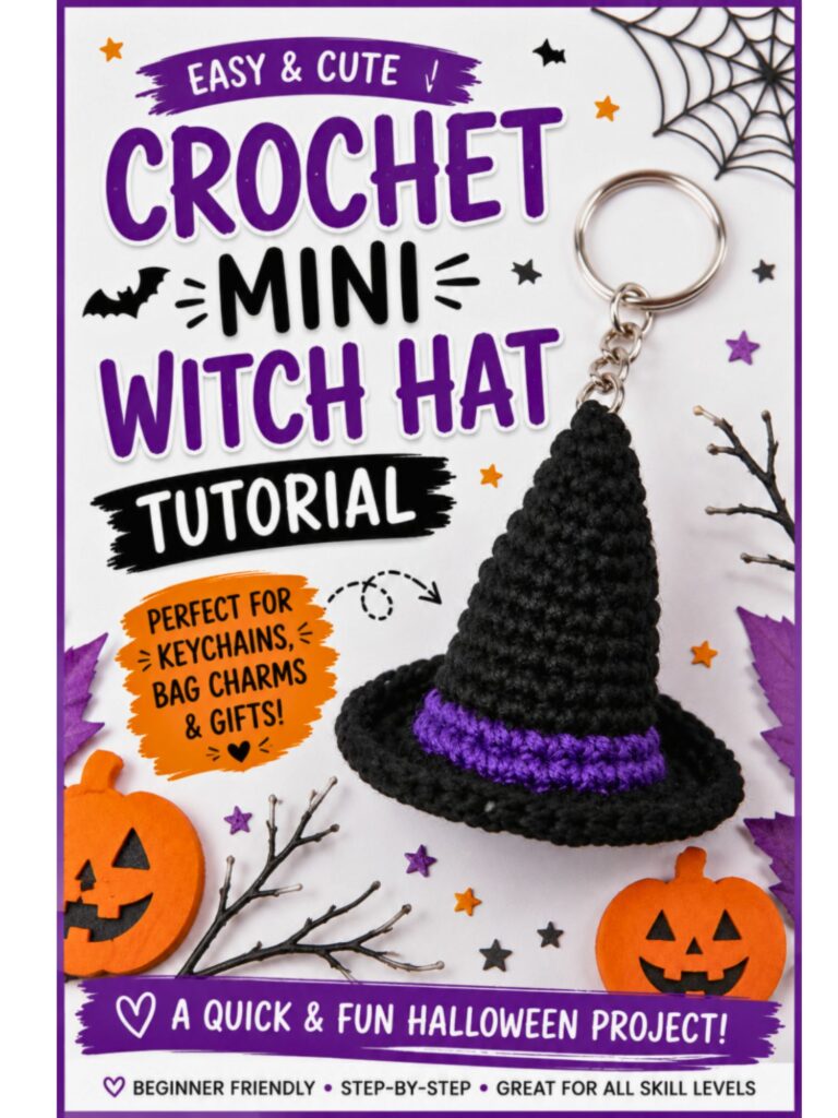 Crochet Witch Hat Keychain 
