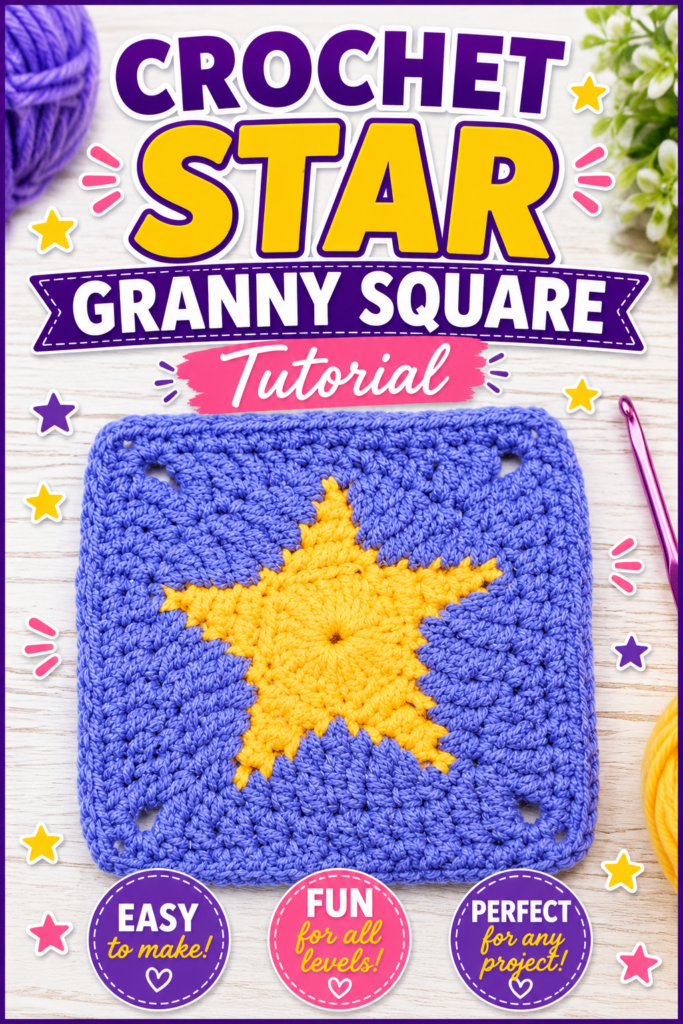 Crochet an Easy Star Granny Square