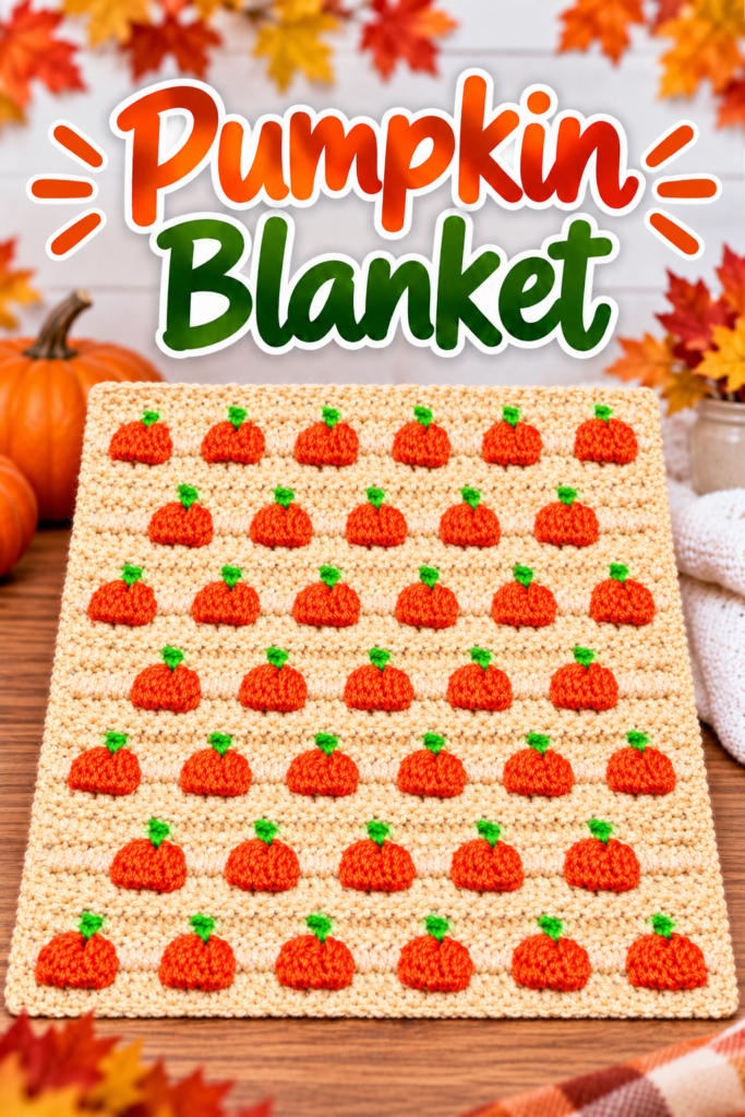 Crochet Pumpkin Afghan Blanket